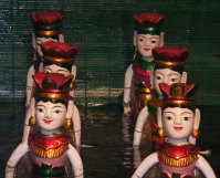 Glossy Vibrant Laquered water puppets, Hanoi